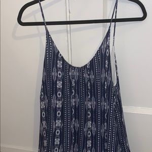 Blue and white pattern flowy dress